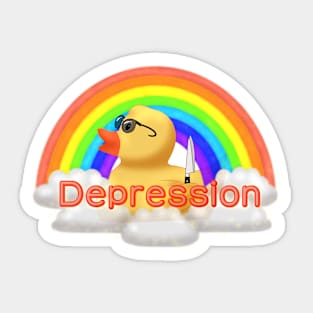 Depressed Duck Sticker